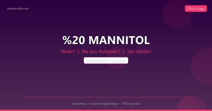 MANNITOL nedir ne işe yarar - ilaç bilgisi