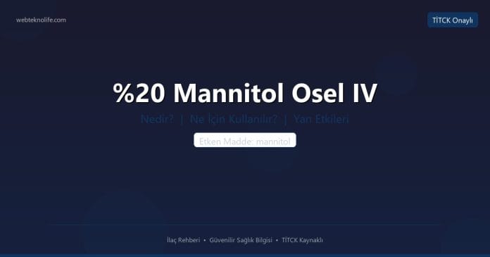 Mannitol Osel IV nedir ne işe yarar - ilaç bilgisi