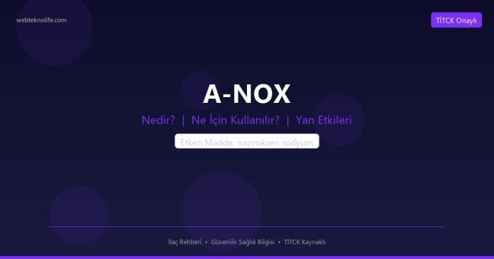 A-NOX nedir ne işe yarar - ilaç bilgisi