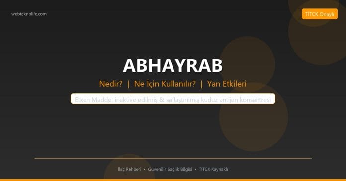 ABHAYRAB nedir ne işe yarar - ilaç bilgisi