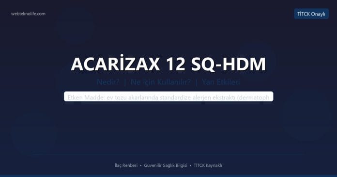 ACARİZAX 12 SQ-HDM nedir ne işe yarar - ilaç bilgisi