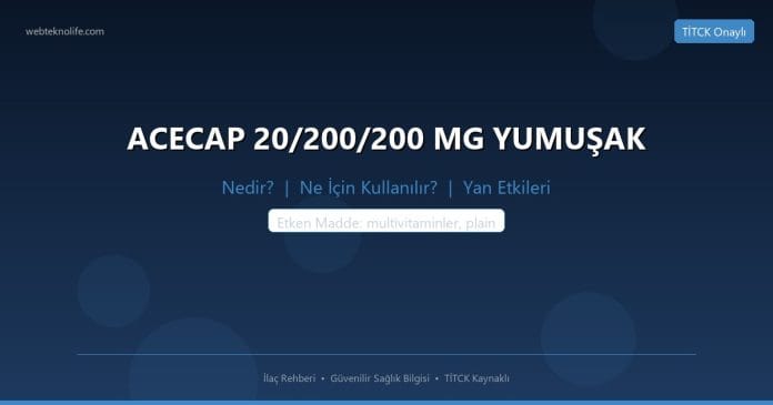 ACECAP 20/200/200 MG YUMUŞAK nedir ne işe yarar - ilaç bilgisi