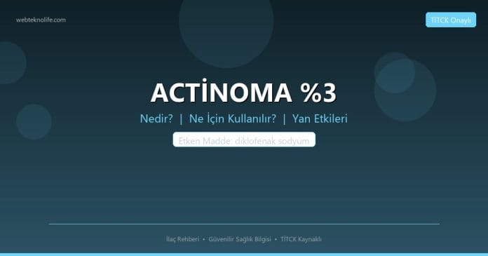 ACTİNOMA %3 nedir ne işe yarar - ilaç bilgisi