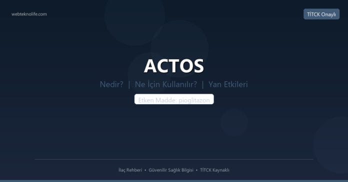 ACTOS nedir ne işe yarar - ilaç bilgisi