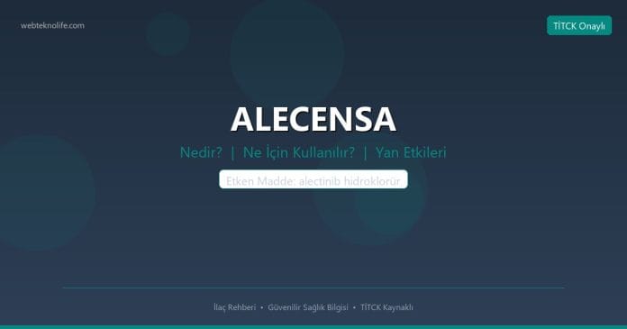 ALECENSA nedir ne işe yarar - ilaç bilgisi