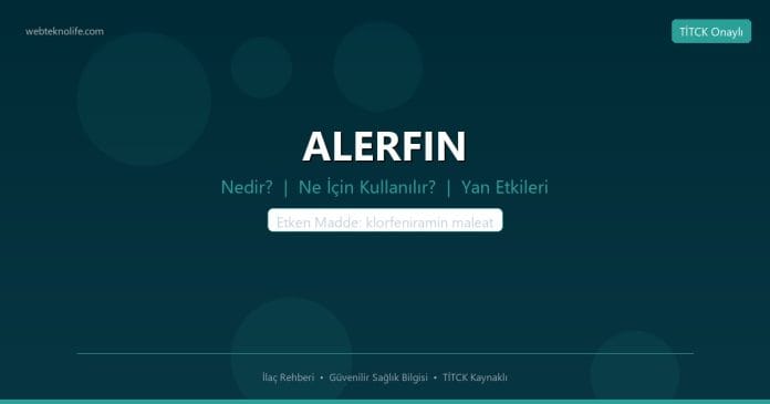ALERFIN nedir ne işe yarar - ilaç bilgisi