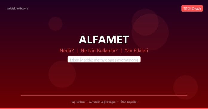 ALFAMET nedir ne işe yarar - ilaç bilgisi