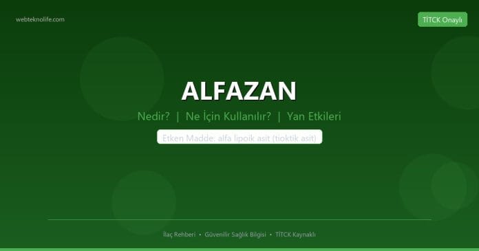 ALFAZAN nedir ne işe yarar - ilaç bilgisi