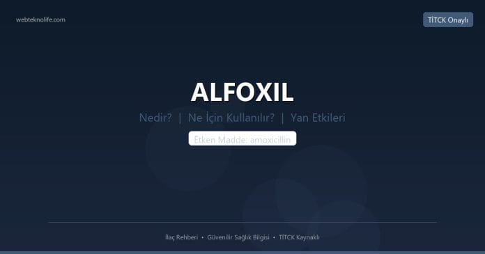 ALFOXIL nedir ne işe yarar - ilaç bilgisi