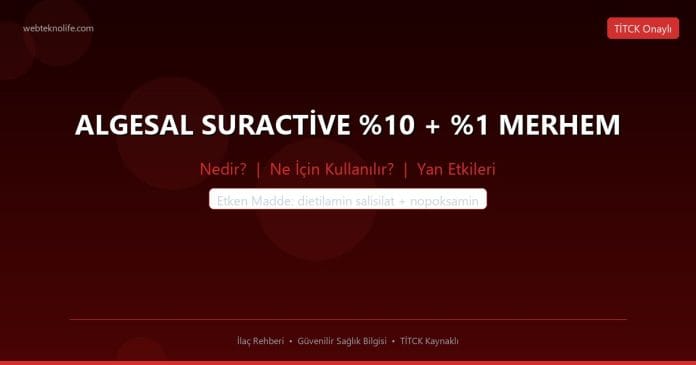 ALGESAL SURACTİVE + %1 MERHEM nedir ne işe yarar - ilaç bilgisi