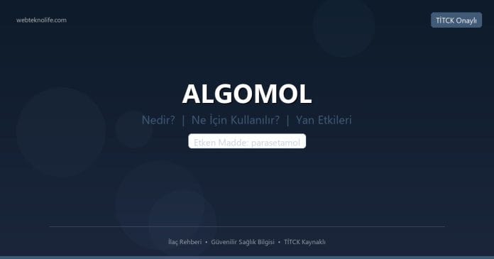 ALGOMOL nedir ne işe yarar - ilaç bilgisi