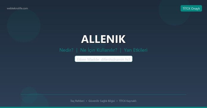 ALLENIK nedir ne işe yarar - ilaç bilgisi
