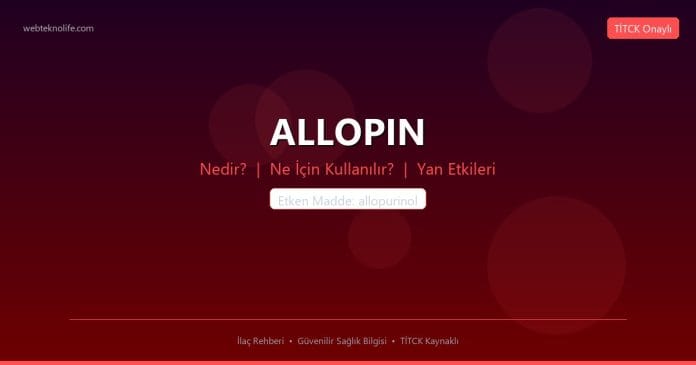 ALLOPIN nedir ne işe yarar - ilaç bilgisi