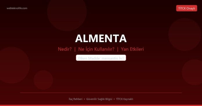 ALMENTA nedir ne işe yarar - ilaç bilgisi