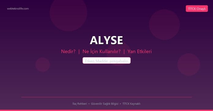 ALYSE nedir ne işe yarar - ilaç bilgisi