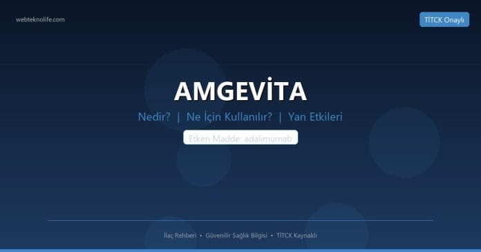 AMGEVİTA nedir ne işe yarar - ilaç bilgisi