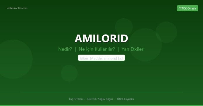 AMILORID nedir ne işe yarar - ilaç bilgisi