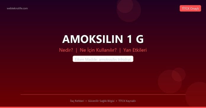 AMOKSILIN 1 G nedir ne işe yarar - ilaç bilgisi