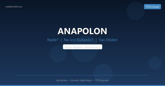 ANAPOLON nedir ne işe yarar - ilaç bilgisi