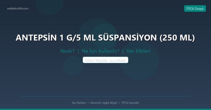 ANTEPSİN 1 G/5 ML SÜSPANSİYON (250 ML) nedir ne işe yarar - ilaç bilgisi