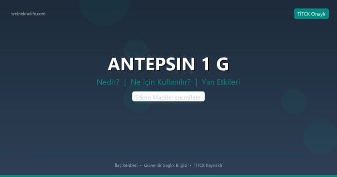 ANTEPSIN 1 G nedir ne işe yarar - ilaç bilgisi