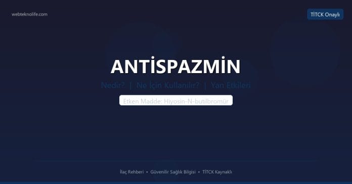 ANTİSPAZMİN nedir ne işe yarar - ilaç bilgisi