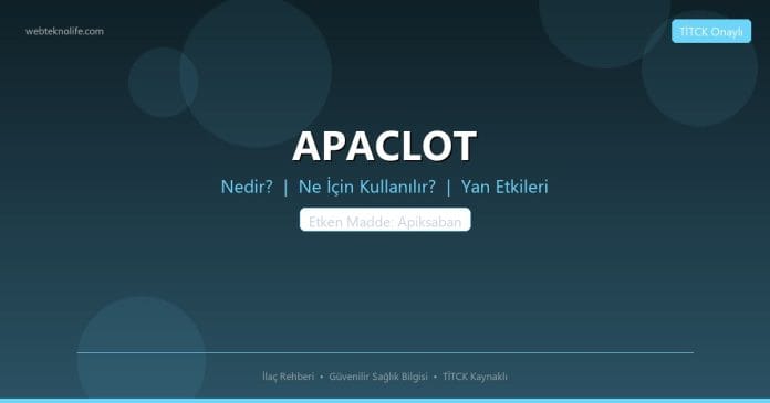 APACLOT nedir ne işe yarar - ilaç bilgisi