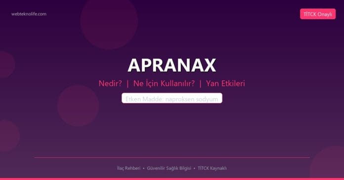 APRANAX nedir ne işe yarar - ilaç bilgisi
