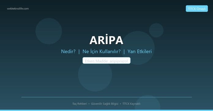 ARİPA nedir ne işe yarar - ilaç bilgisi