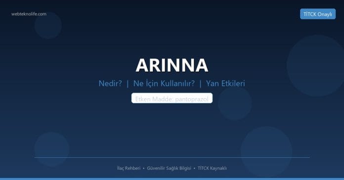 ARINNA nedir ne işe yarar - ilaç bilgisi