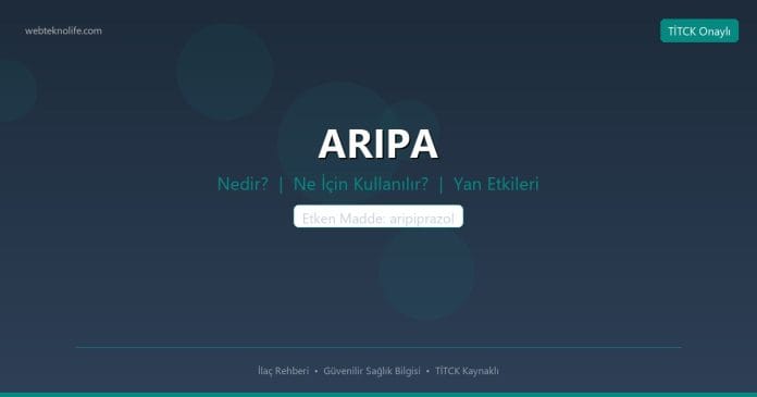 ARIPA nedir ne işe yarar - ilaç bilgisi