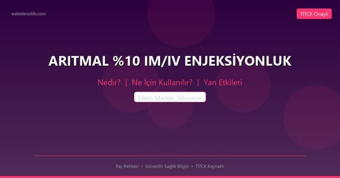 ARITMAL IM/IV ENJEKSİYONLUK nedir ne işe yarar - ilaç bilgisi