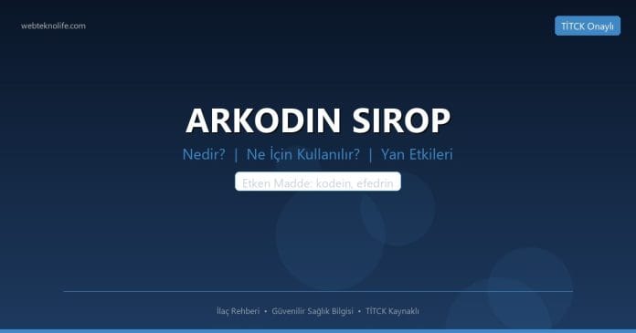 ARKODIN SIROP nedir ne işe yarar - ilaç bilgisi