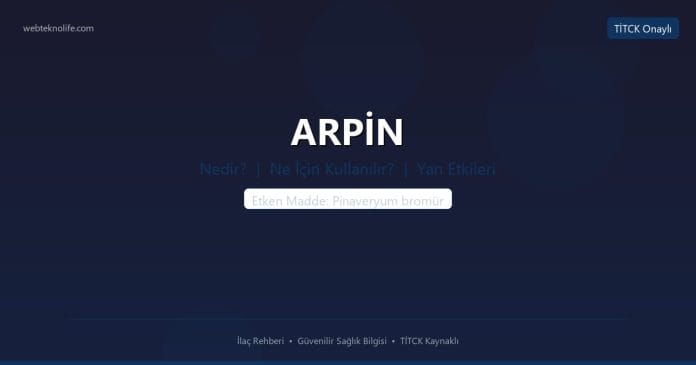 ARPİN nedir ne işe yarar - ilaç bilgisi