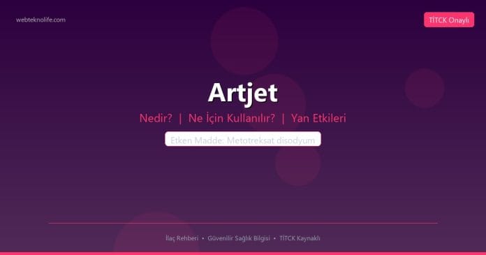 Artjet nedir ne işe yarar - ilaç bilgisi