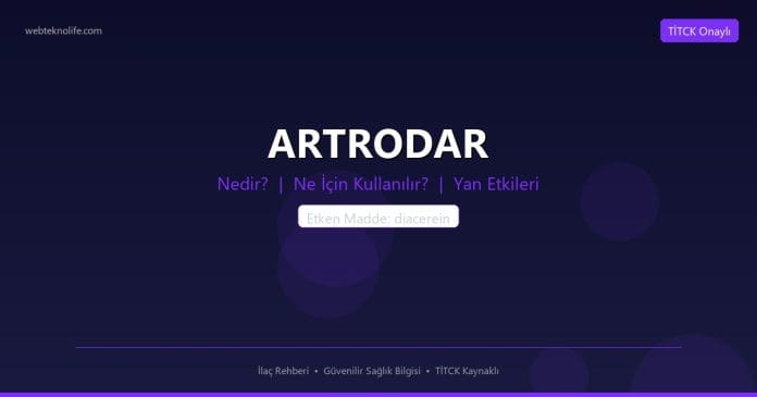 ARTRODAR nedir ne işe yarar - ilaç bilgisi