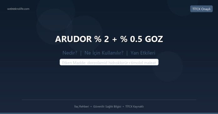 ARUDOR % 2 + % 0.5 GOZ nedir ne işe yarar - ilaç bilgisi