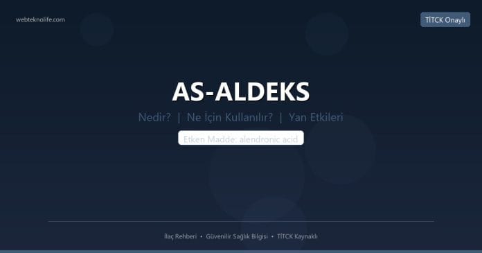 AS-ALDEKS nedir ne işe yarar - ilaç bilgisi