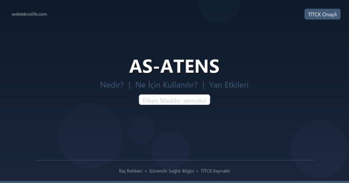 AS-ATENS nedir ne işe yarar - ilaç bilgisi