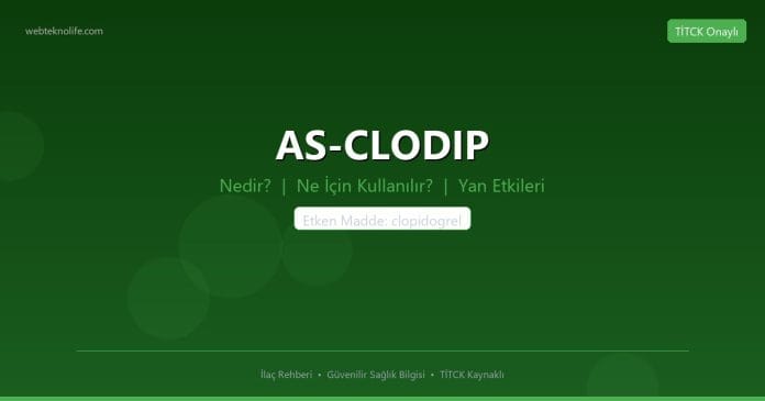 AS-CLODIP nedir ne işe yarar - ilaç bilgisi