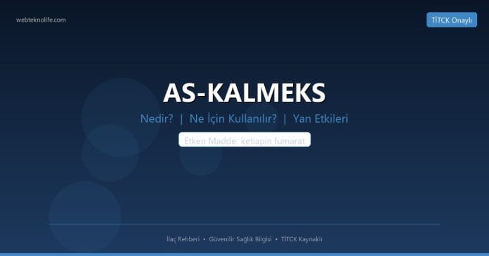 AS-KALMEKS nedir ne işe yarar - ilaç bilgisi