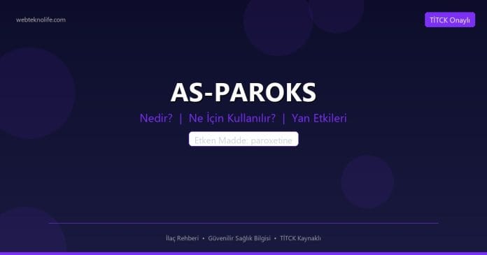 AS-PAROKS nedir ne işe yarar - ilaç bilgisi