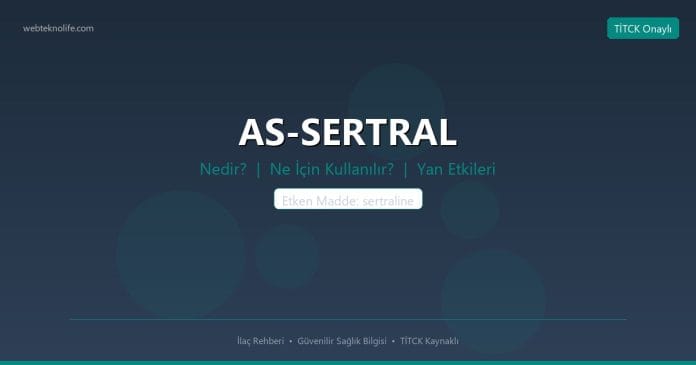 AS-SERTRAL nedir ne işe yarar - ilaç bilgisi