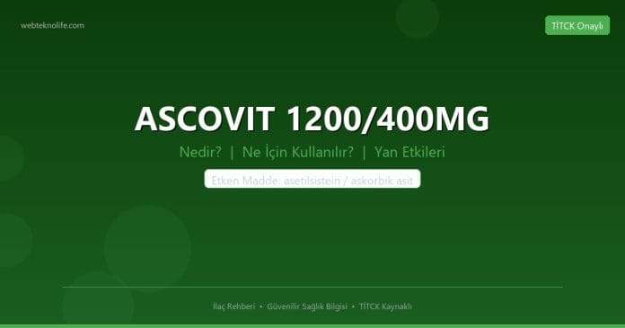 ASCOVIT 1200/400MG nedir ne işe yarar - ilaç bilgisi