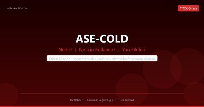 ASE-COLD nedir ne işe yarar - ilaç bilgisi