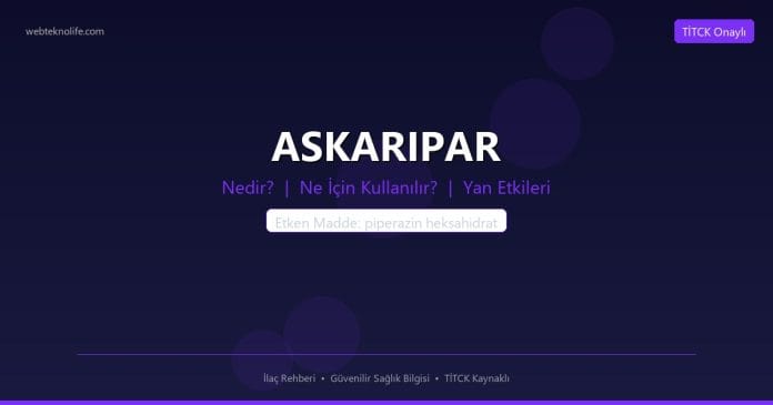 ASKARIPAR nedir ne işe yarar - ilaç bilgisi
