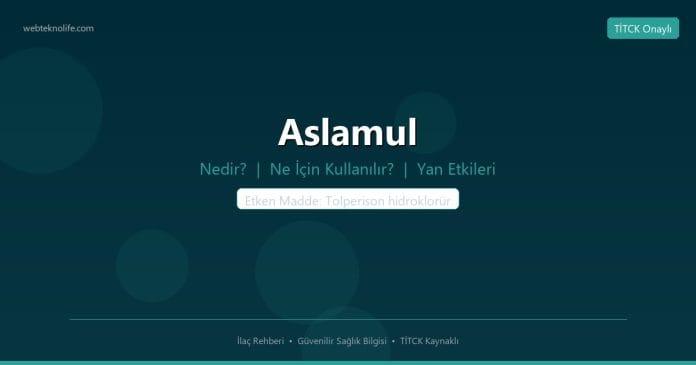 Aslamul nedir ne işe yarar - ilaç bilgisi