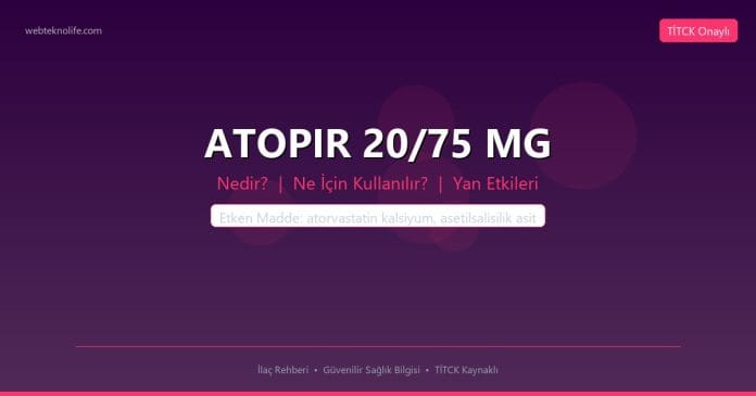 ATOPIR 20/75 MG nedir ne işe yarar - ilaç bilgisi