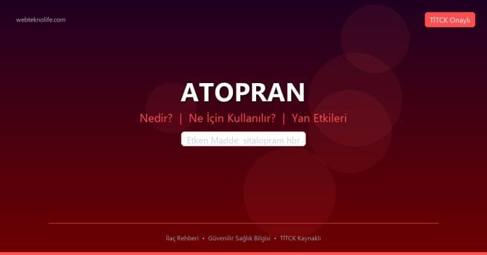ATOPRAN nedir ne işe yarar - ilaç bilgisi