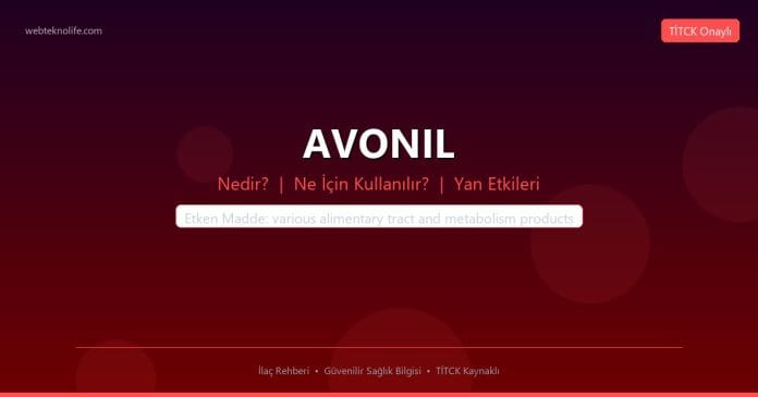 AVONIL nedir ne işe yarar - ilaç bilgisi